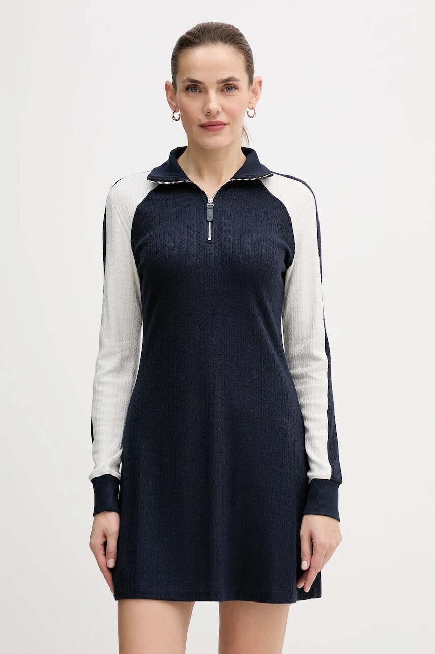 Šaty Calvin Klein Jeans tmavomodrá farba, mini, rovný strih, LV047D216G