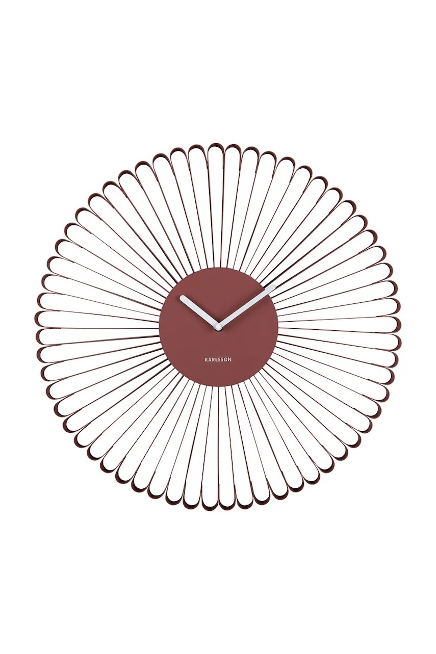 Nástenné hodiny Karlsson Cascara 50 cm bordová farba