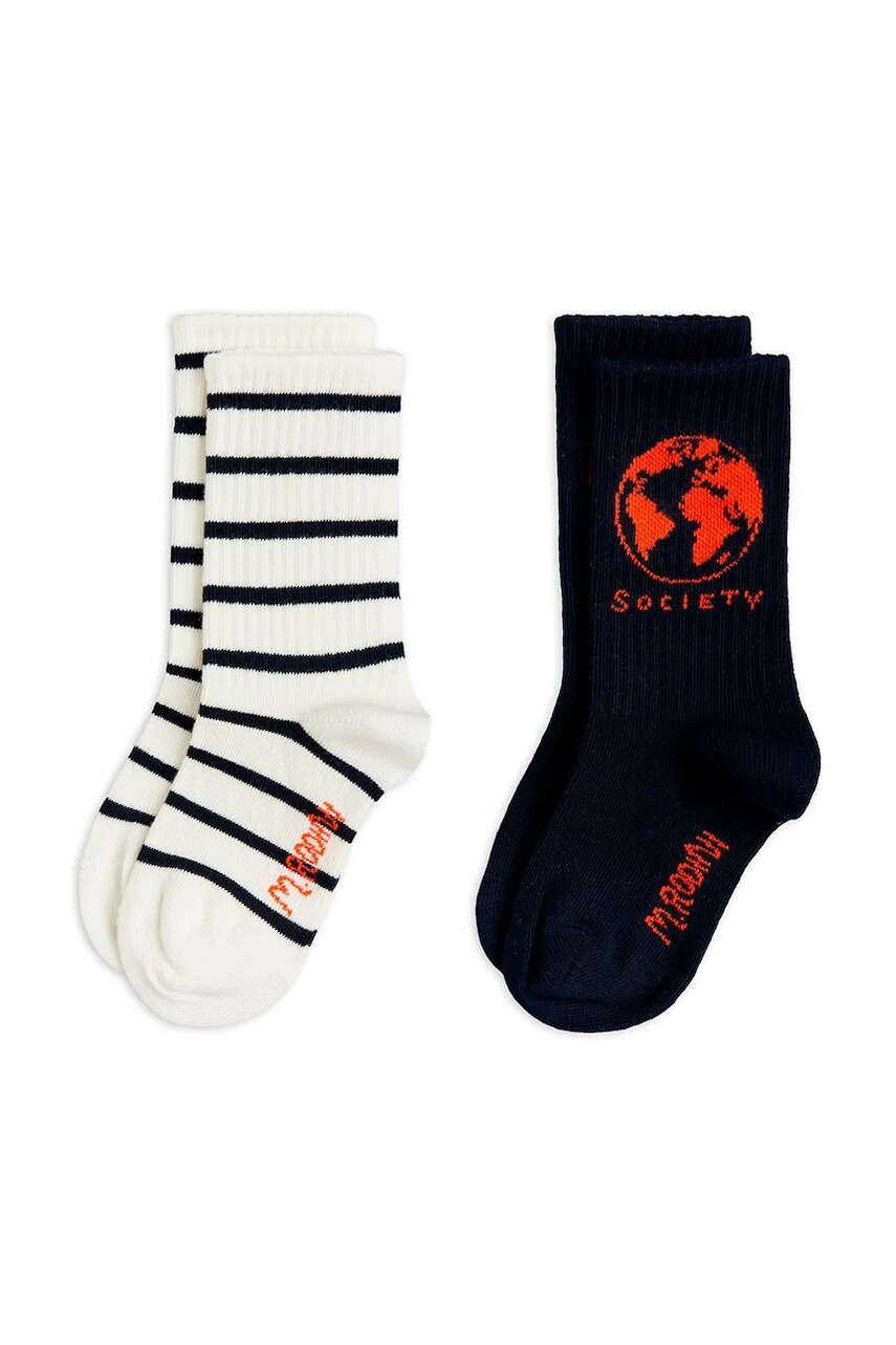 Detské ponožky Mini Rodini Society 2-pak čierna farba, 26160111