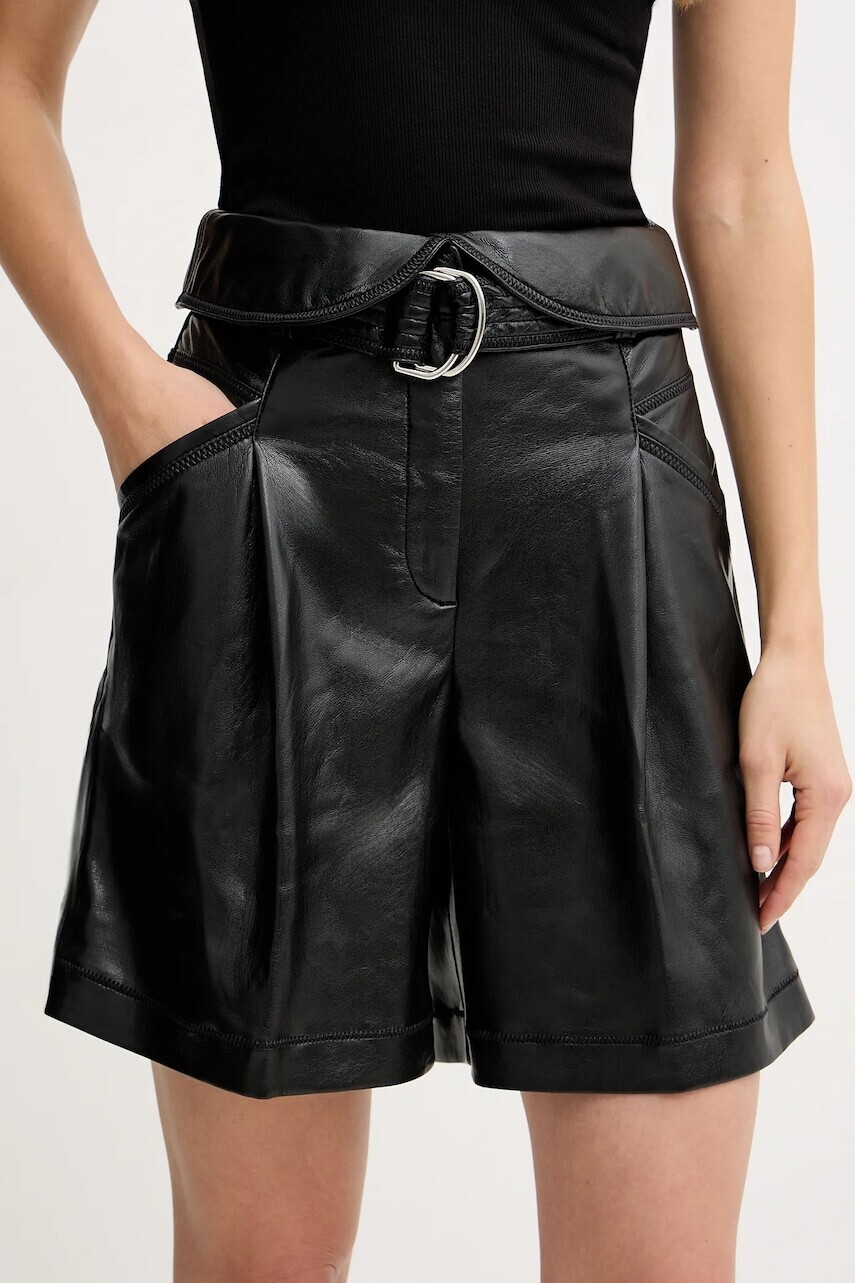 Šortky BOSS Orange čierna farba, jednofarebné, vysoký pás, 50547323