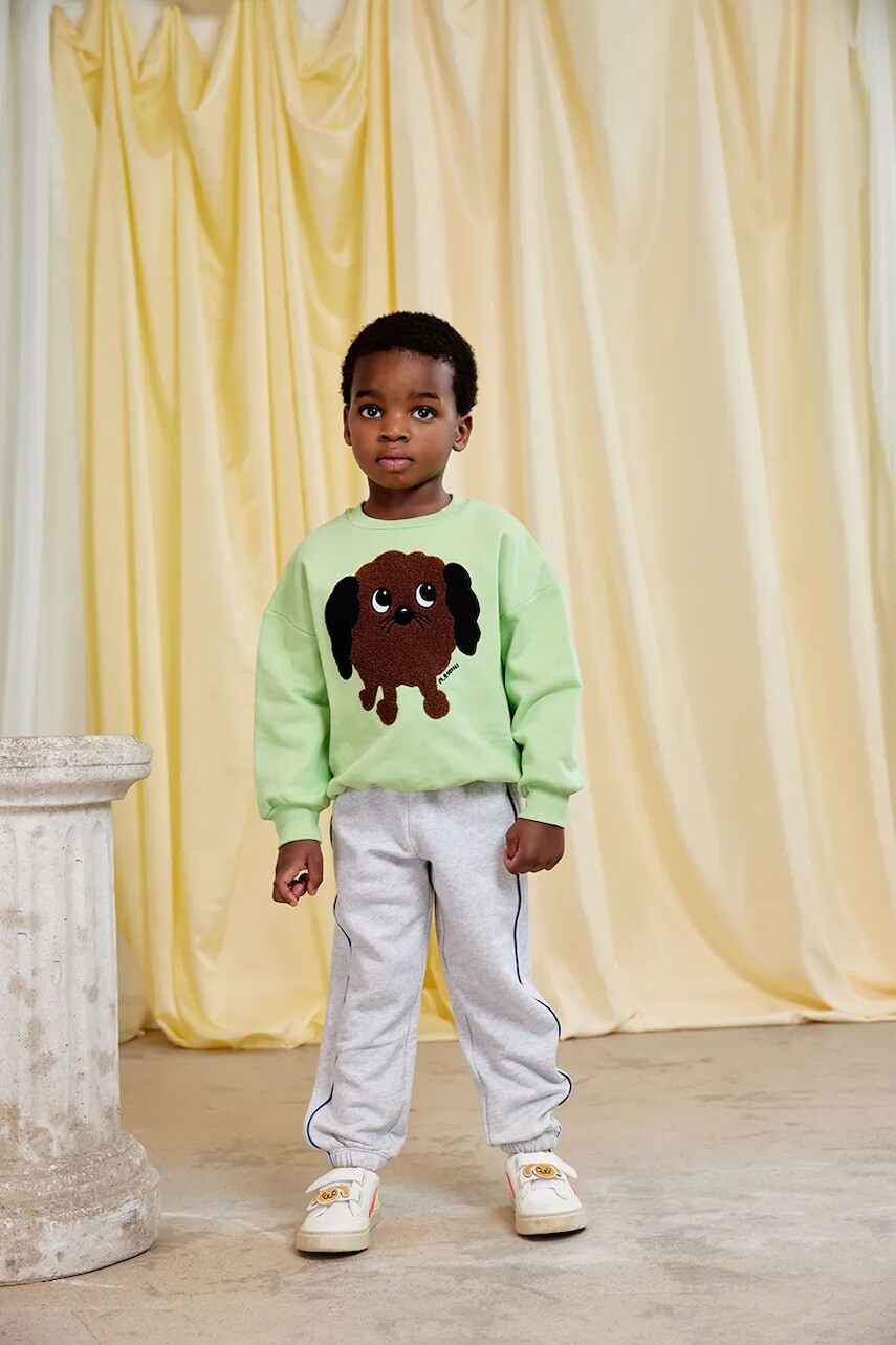 Detské bavlnené tepláky Mini Rodini šedá farba, jednofarebné, 11000352