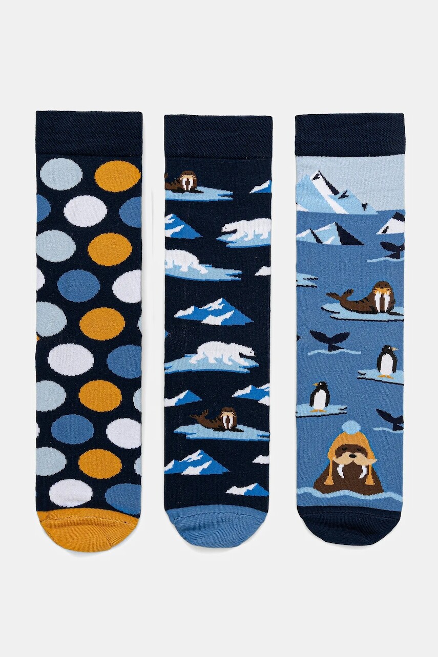 Bavlnené ponožky Medicine 3-pak modrá farba