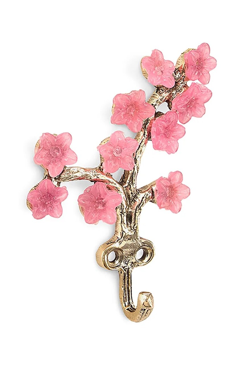 Nástenný vešiak Doing Goods Elodie Flower 11,5 x 8 x 2 cm žltá farba