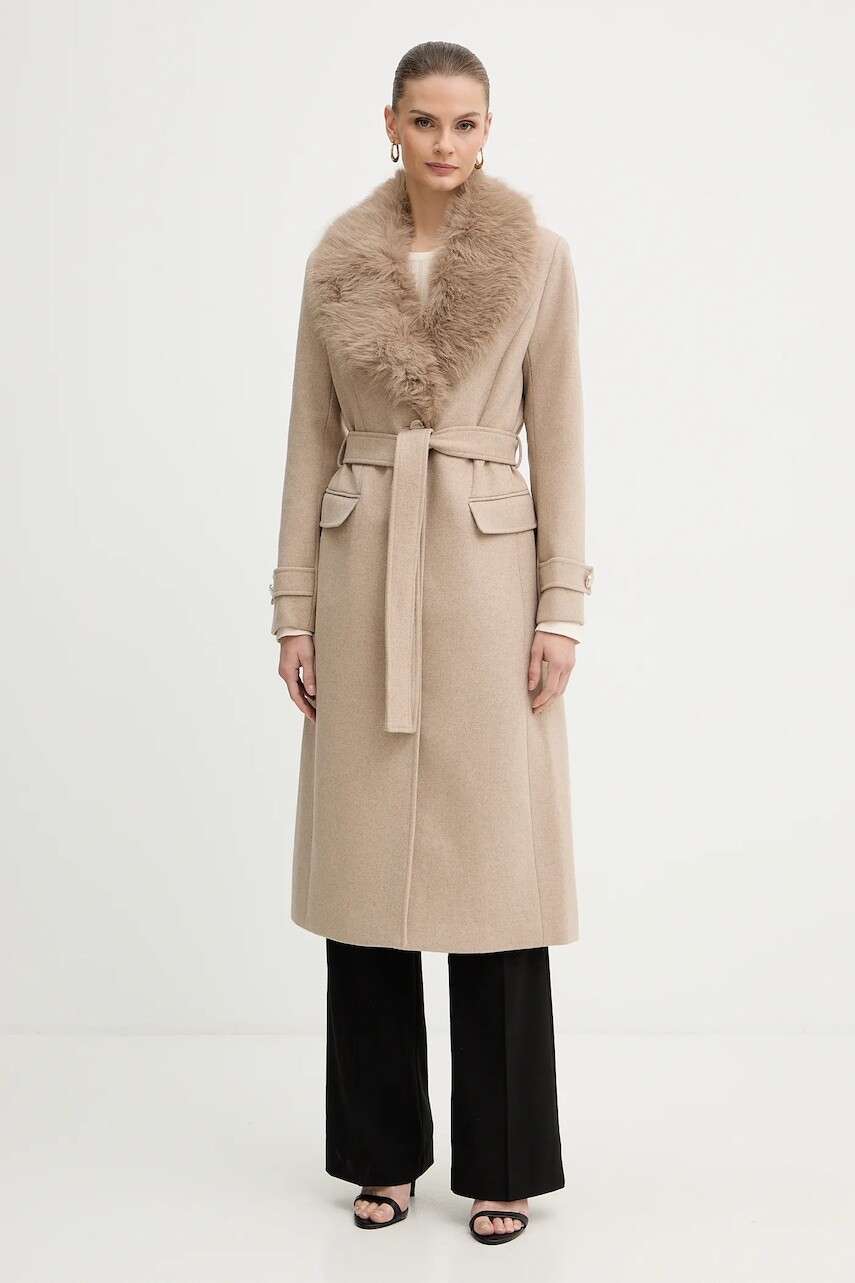 Kabát s prímesou vlny Morgan béžová farba, GPEAKS