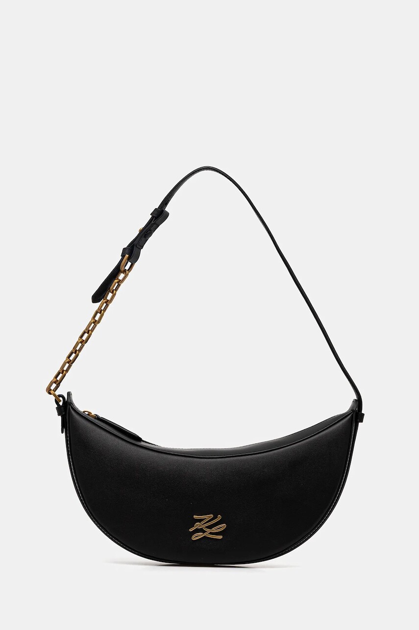 Kožená kabelka Karl Lagerfeld K/AUTOGRAPH čierna farba, B1W30236
