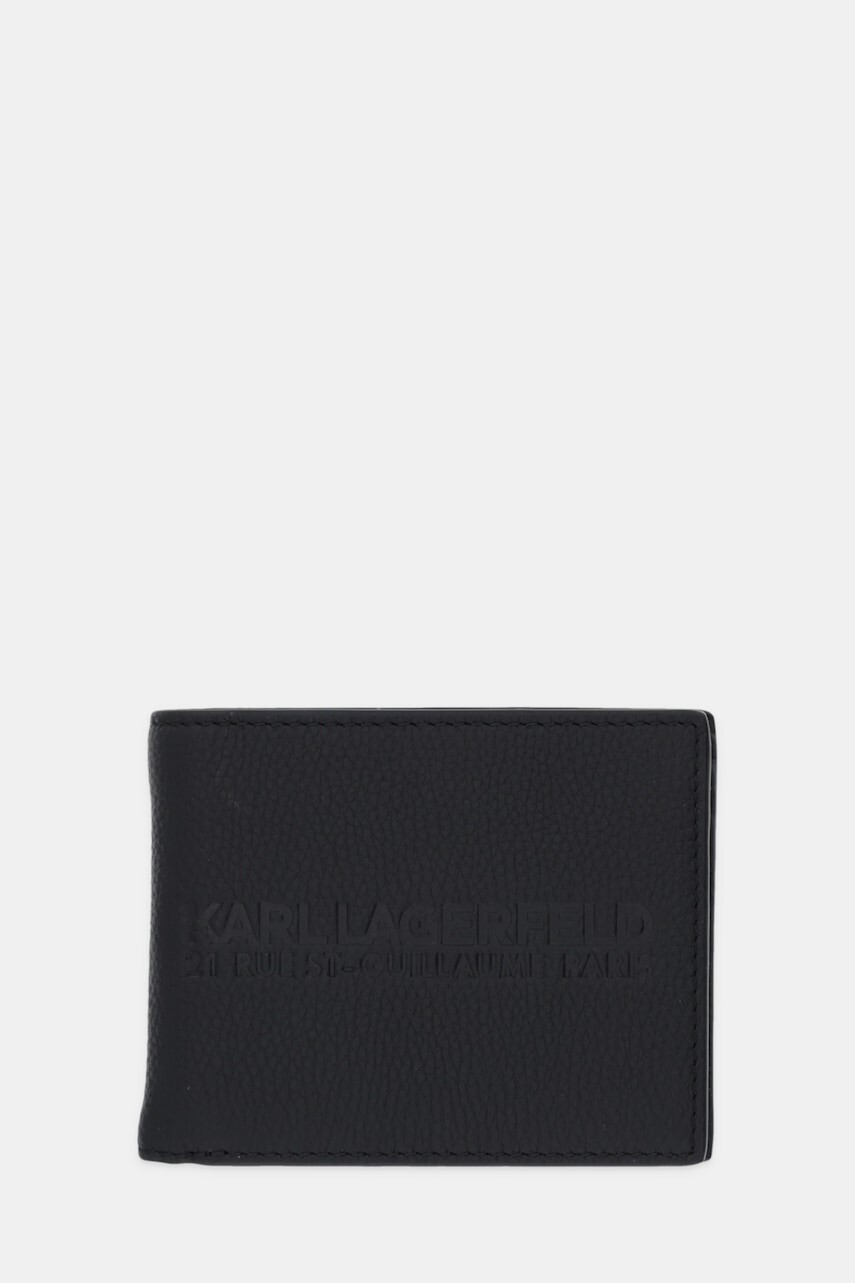 Kožená peňaženka Karl Lagerfeld K/RSG čierna farba, A3M32050