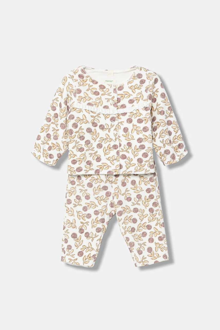 Detská bavlnená súprava United Colors of Benetton 2-pak béžová farba, 3EOAAK01E