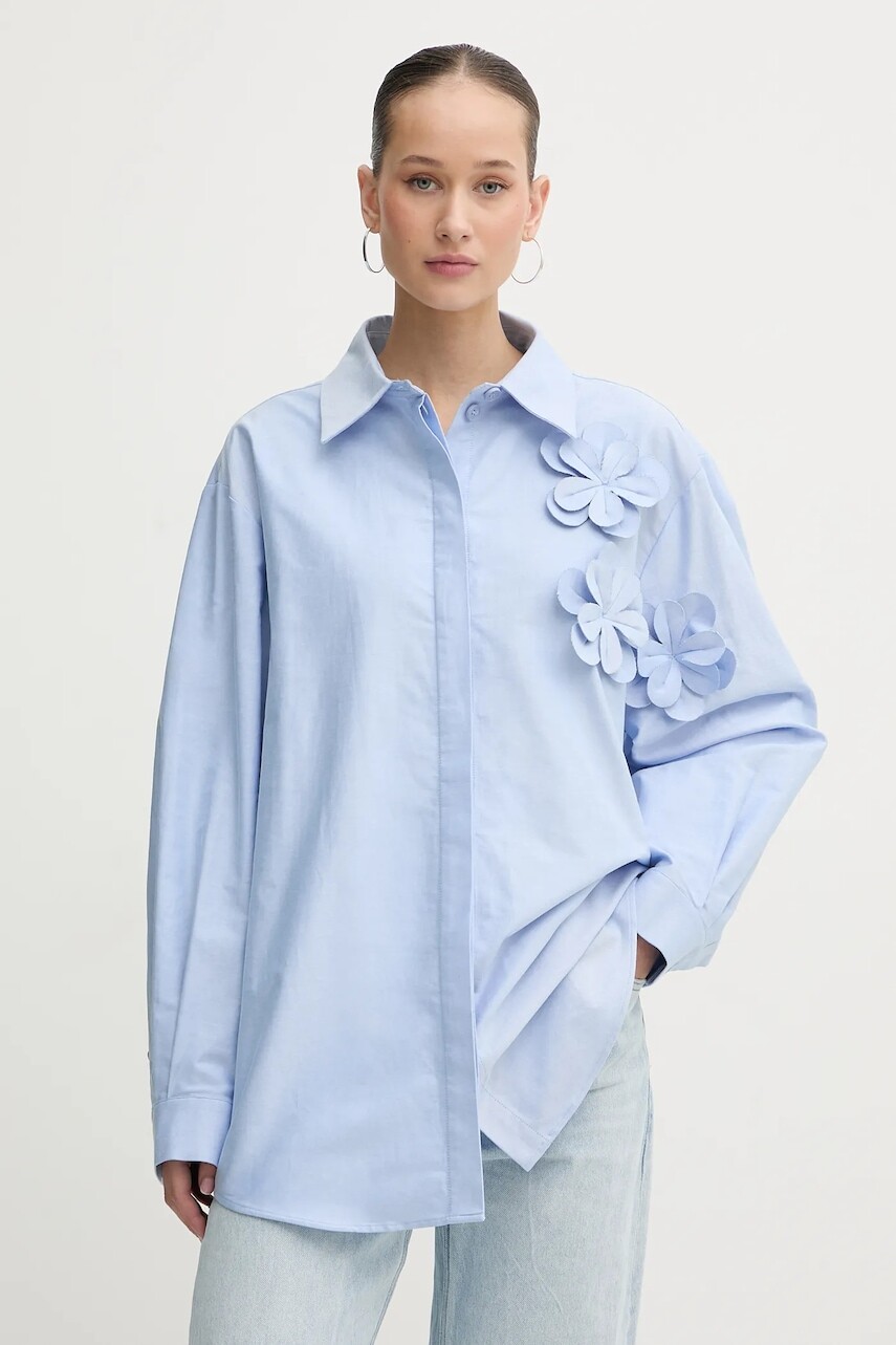 Bavlnená košeľa Stine Goya modrá farba, voľný strih, s klasickým golierom, SG-PS26-T138-2464