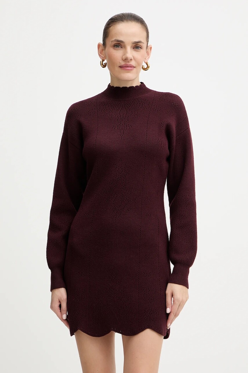 Šaty s prímesou vlny Twinset mini, áčkový strih, 252TT3216