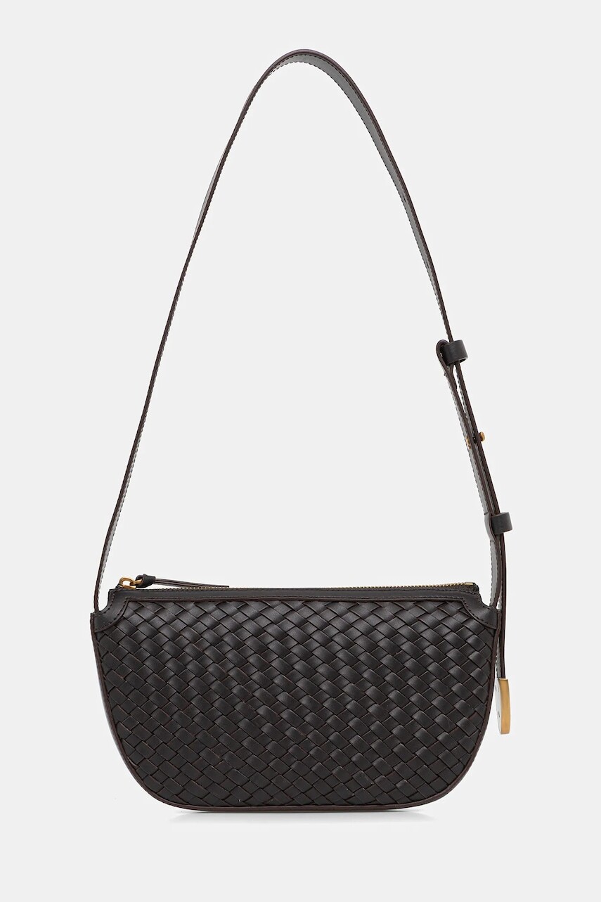 Kožená kabelka Sessun hnedá farba, 25102019