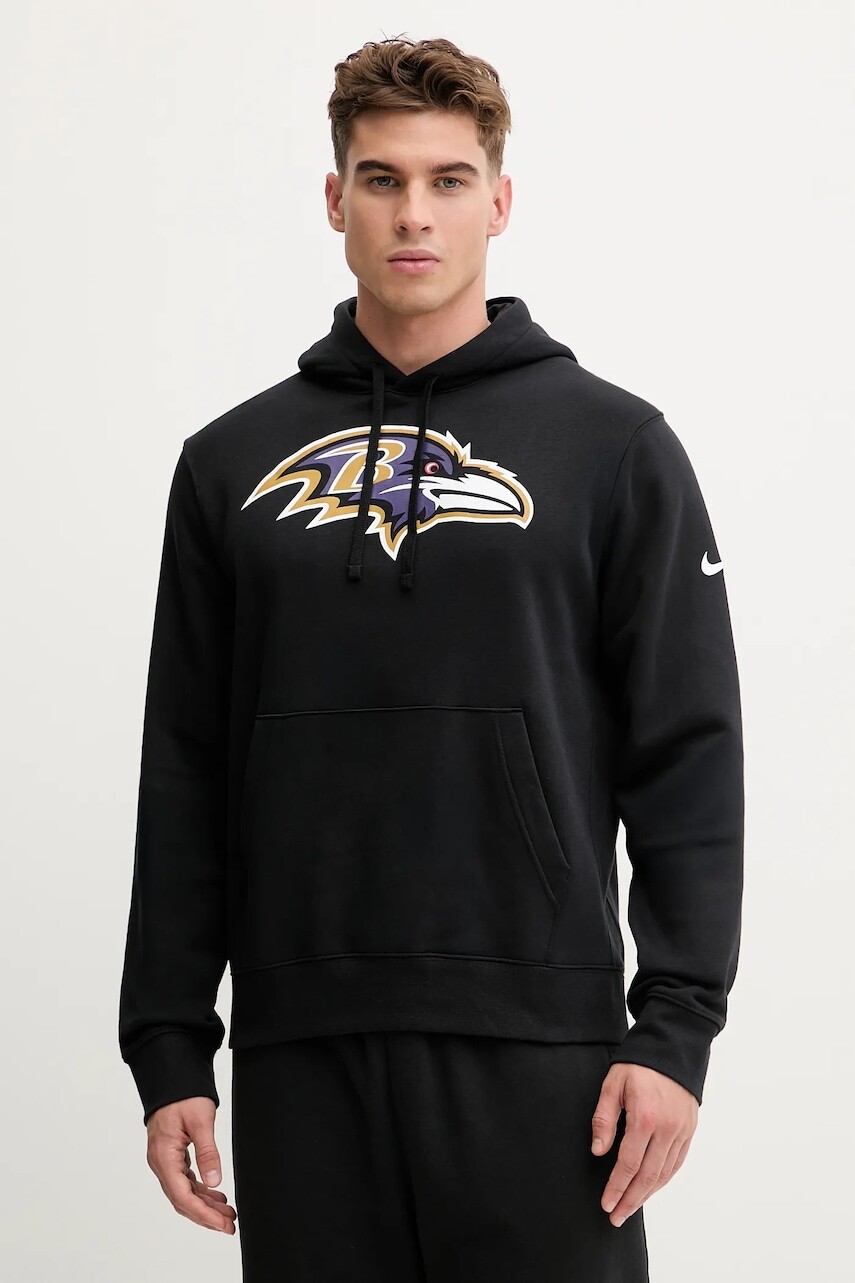 Mikina Nike Club Logo Hoodie čierna farba, s kapucňou, s potlačou, NKDK-00A-8G-N09