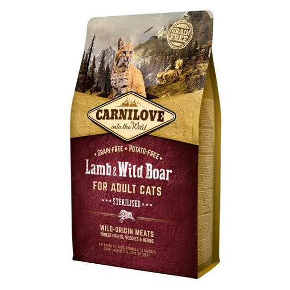 CARNILOVE Lamb & Wild Boar Grain Free granuly pre kastrované mačky 1 ks, Hmotnosť balenia: 6 kg