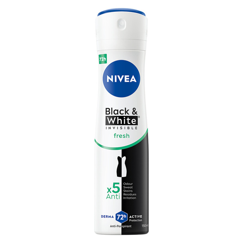 NIVEA Invisible for B&W Fresh Sprej antiperspirant 150 ml