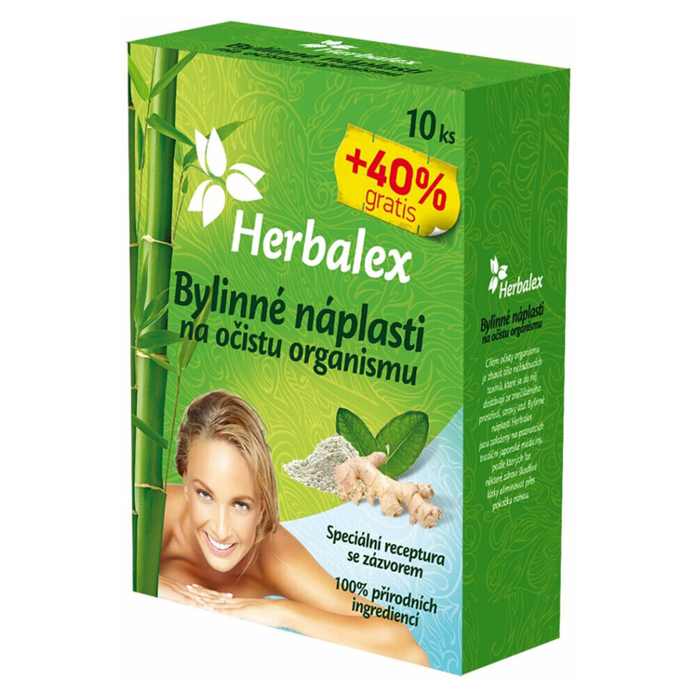 HERBALEX NÁPLASŤ NA OČISTU ORGANIZMU 10 ks + 40% gratis, poškodený obal