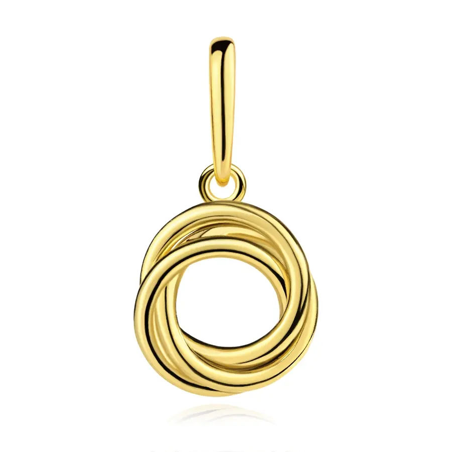 Prívesok 9K žlté zlato, tri prepletené kruhy