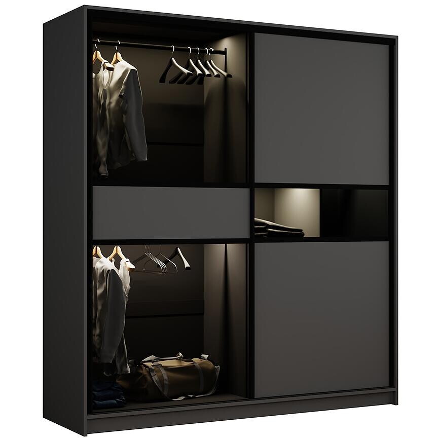 Skriňa s presklením Dream 200 Grafit/Sklo