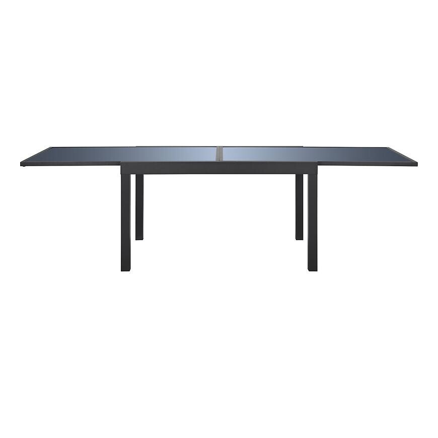 Rozkladací stôl so sklenenou doskou sivý