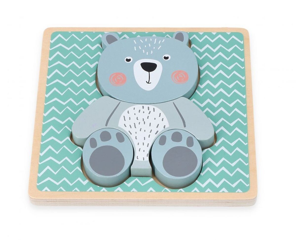 Drevená skladačka s medvedíkom