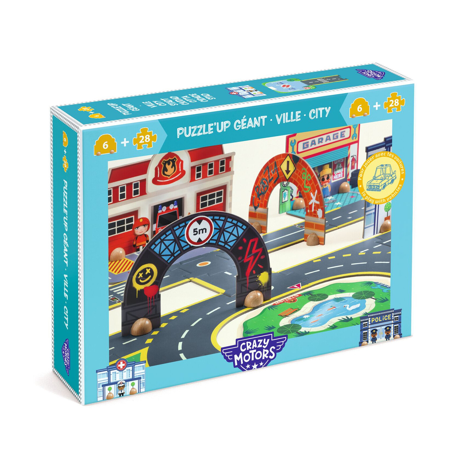 Auto Crazy Motors – Puzzl'Up Bláznivé mesto – 34 ks