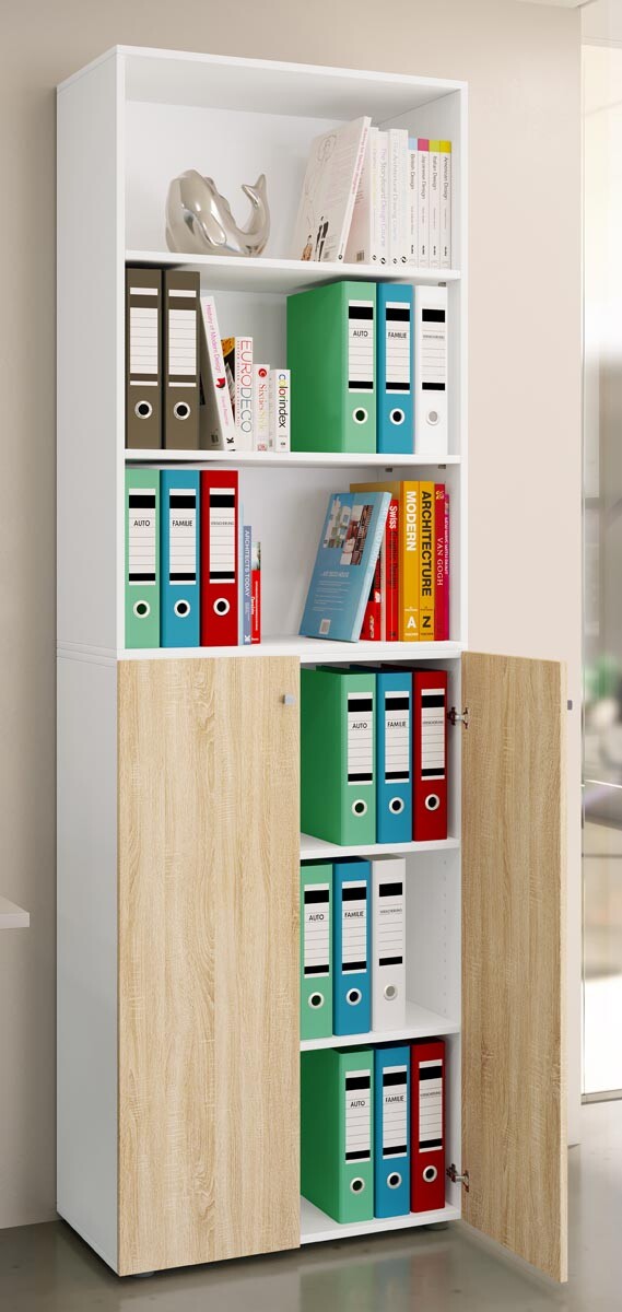 Skriňa na topánky Lona 2XL s otočnými dverami + polica, biela