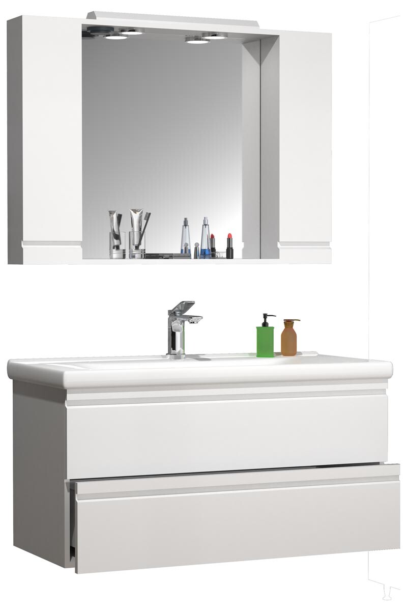 3-dielna umývadlová skrinka Silora XL, biela