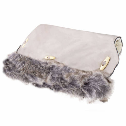 Rukávnik na kočík s kožušinou Clasic - béžový