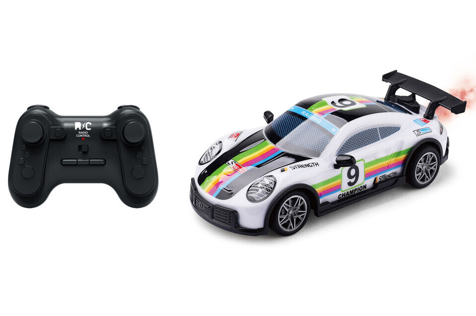 Auto 9 Champion svietiaci dymiaci RC na diaľkové ovládanie 19cm