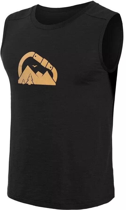 SENSOR MERINO AIR SUMMIT pánske tričko bez rukávov čierna Veľkosť: M 8592837089195