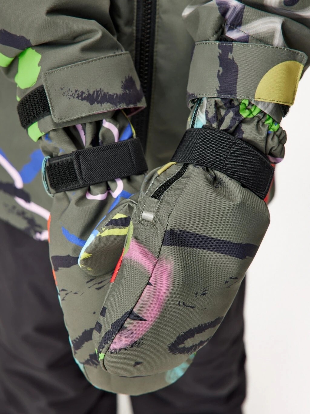 Unuo Unuo, Detské zimné rukavice Polar, Khaki, Fantázia Veľkosť: M 8596227144785