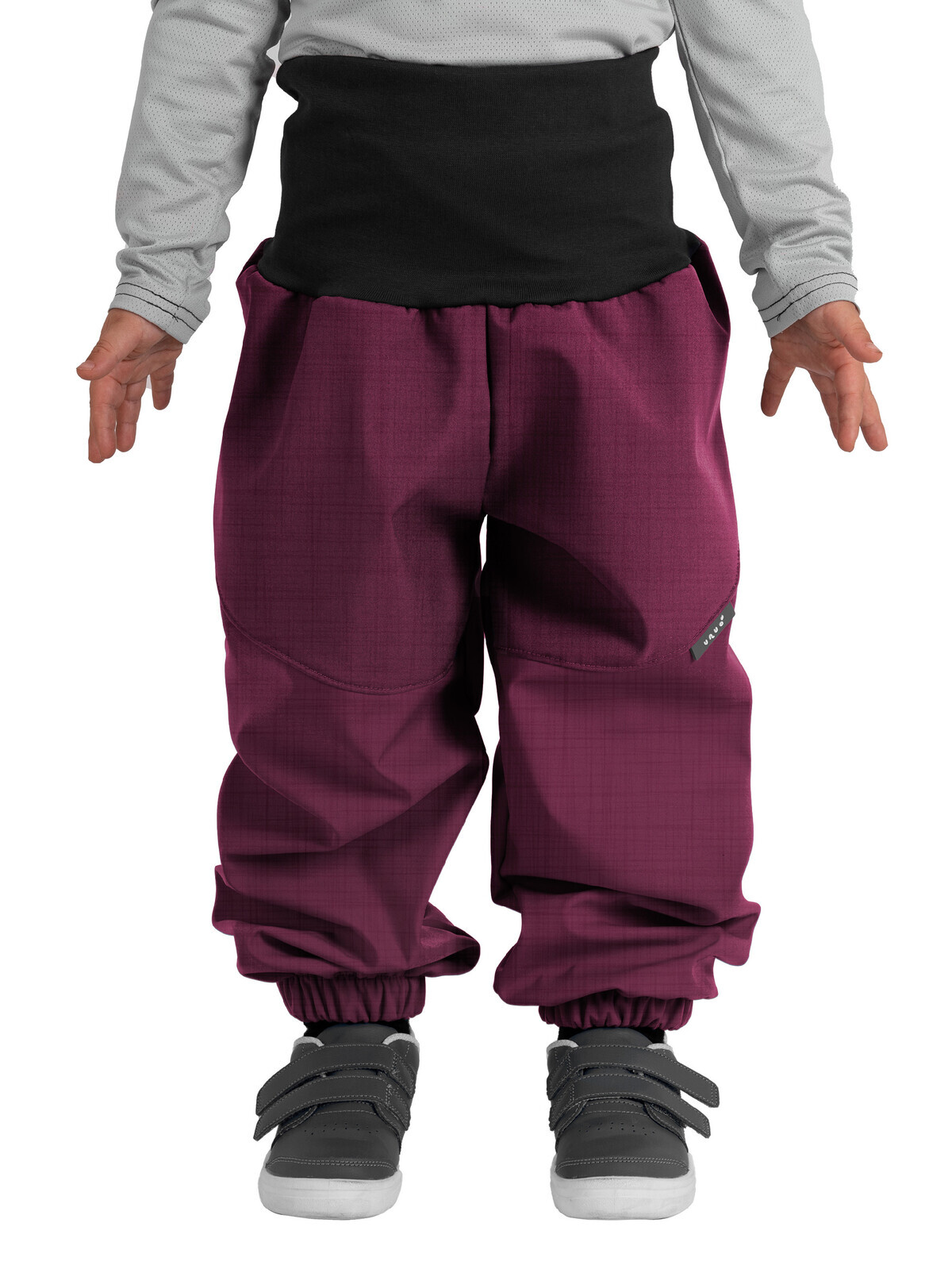 Unuo Unuo, Batoľacie softshellové nohavice s baránkom Light, Vínová Žíhaná Veľkosť: 86/92 8596227118229