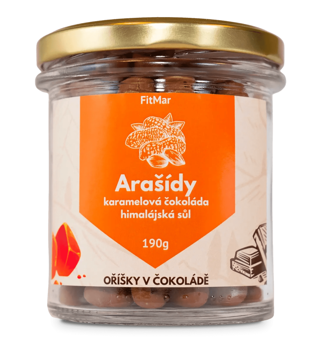 Arašidy v karamelovej čokoláde s himalájskou soľou