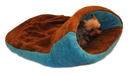 Marysa pelíšek 2v1 s lemem, hnědý/modrý XL