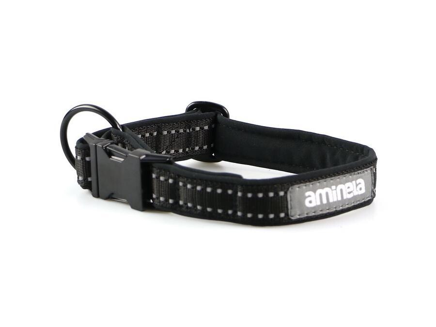 Aminela obojek se sponou Sport & City 25-45cm, černá/černá