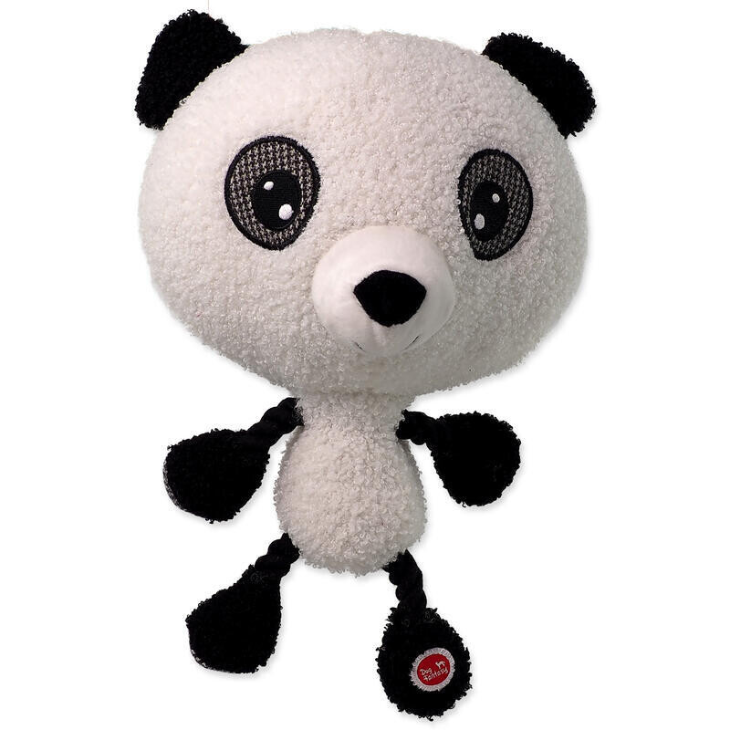 Hračka DOG FANTASY Big head panda plyšová pískací 30 cm