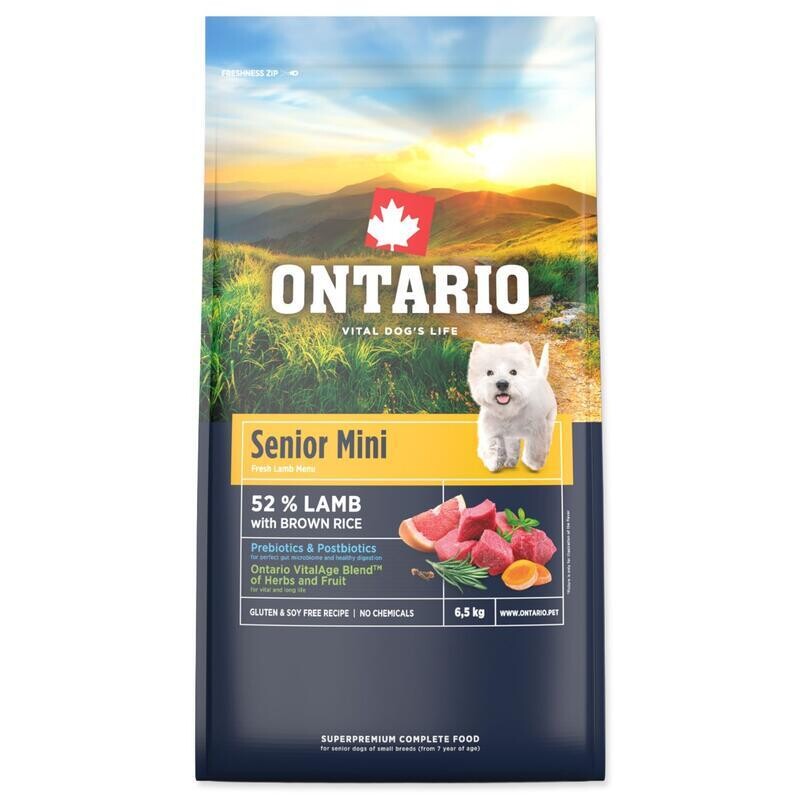 Krmivo Ontario Senior Mini Lamb & Brown Rice