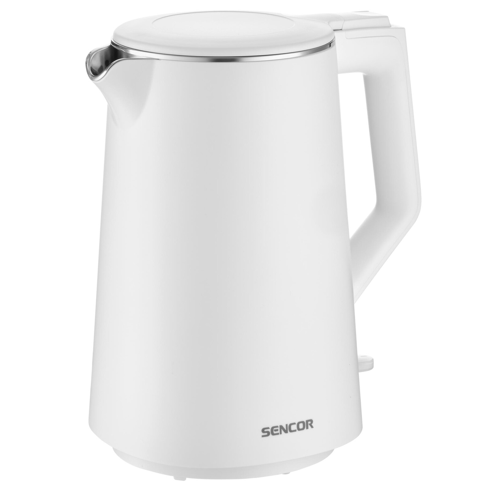 Sencor SWK 0550WH Dvojstenná rýchlovarná kanvica Objem 1,7 l, Dvojplášťová kanvica - Cool Touch, Vnútro kanvice je vyrobené z vysoko kvalitnej