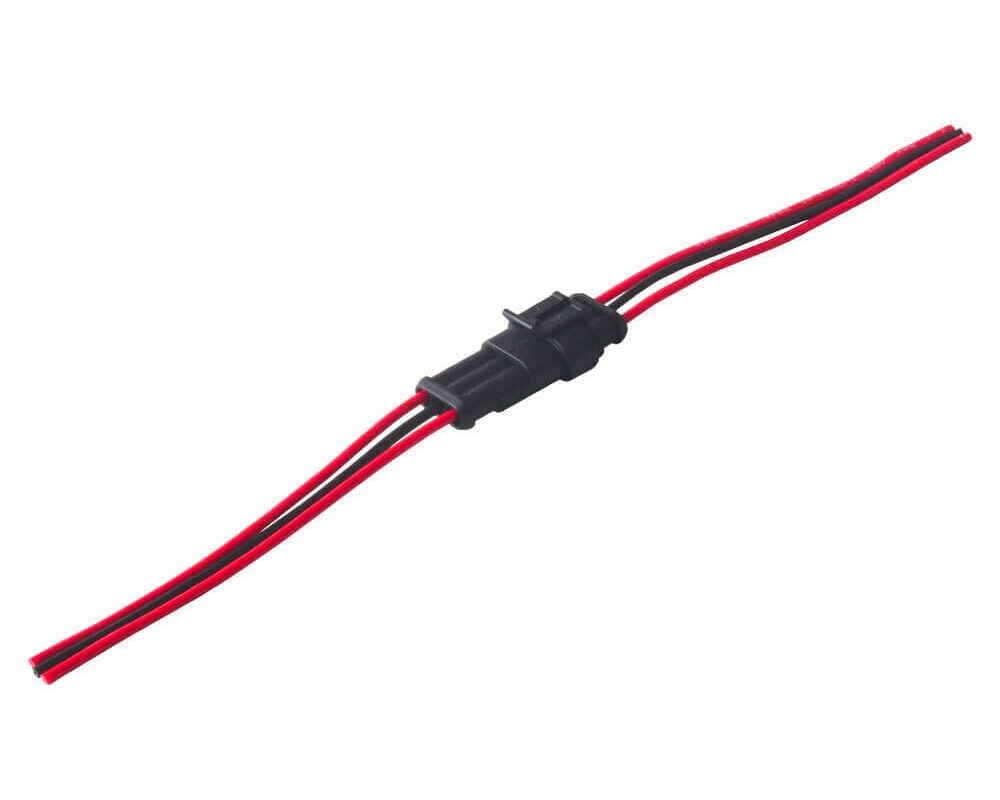 Auto konektor AC/DC s vodičmi, vodotesný, samec + samica - 3 piny