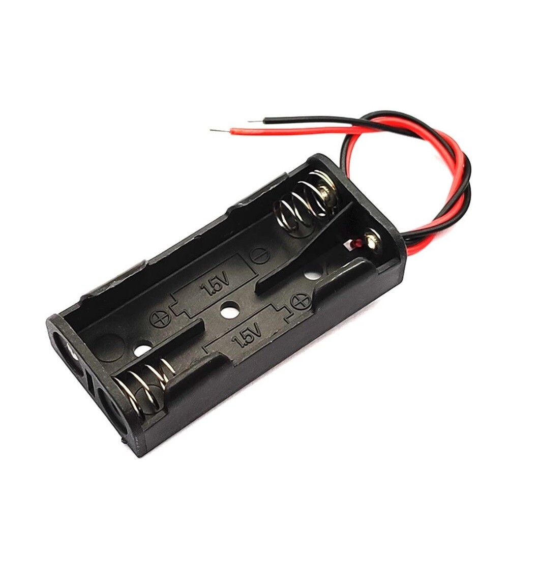 Batériový box na dve batérie AAA s vodičmi - 1 kus