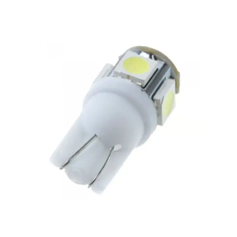 LED 5x 5050 SMD pätica T10, W5W - Biela