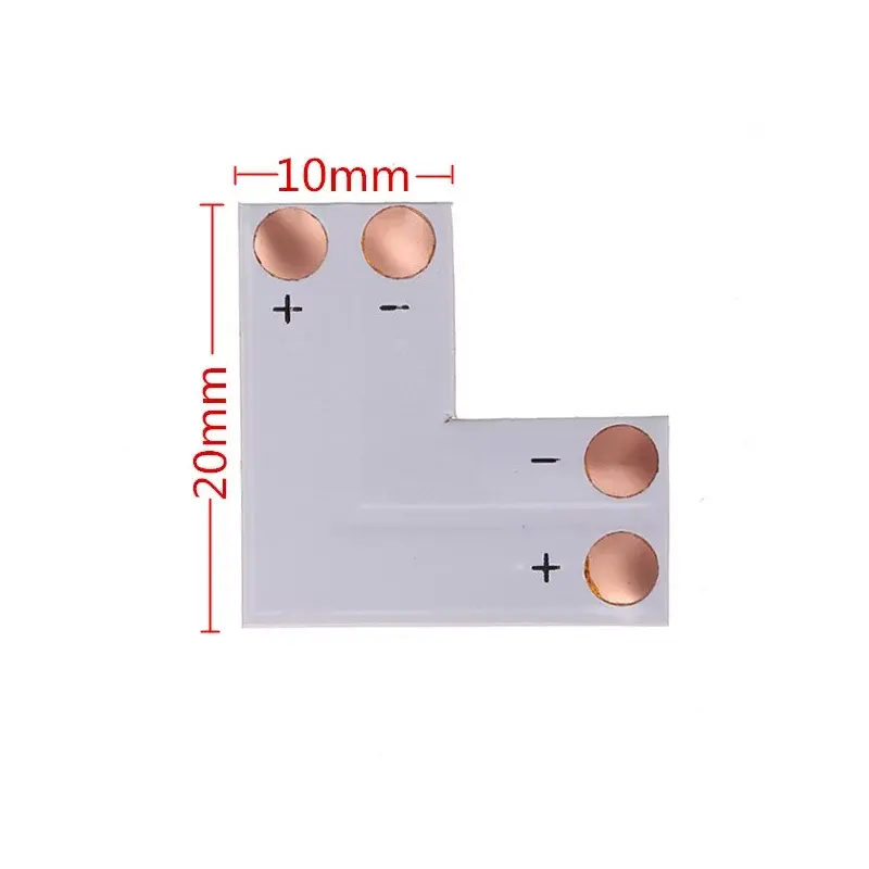 L pre LED pásiky, 2-pin, 10mm