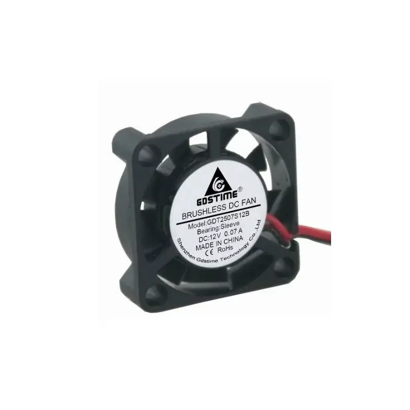 Ventilátor 25x25x7mm, 12V DC, XH2.54