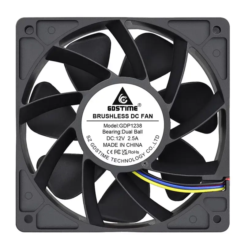 Ventilátor 120x120x38mm, 12V DC, XH2.54 - 4pin