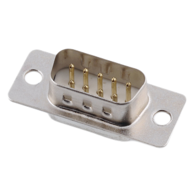 Konektor D-SUB DB9 (DE9), samec, 9pin - spájkovacia miska, Biela