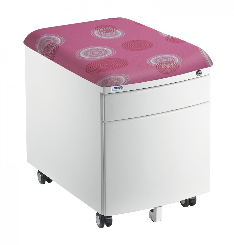 Pojazdný kontajner Mayer 32W8 26 090 — biely, ružové čalúnenie