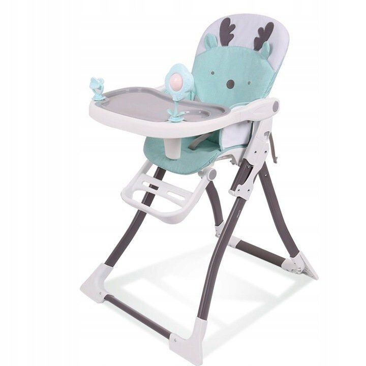 Detská jedálenská stolička Reindeer bielo-zelená