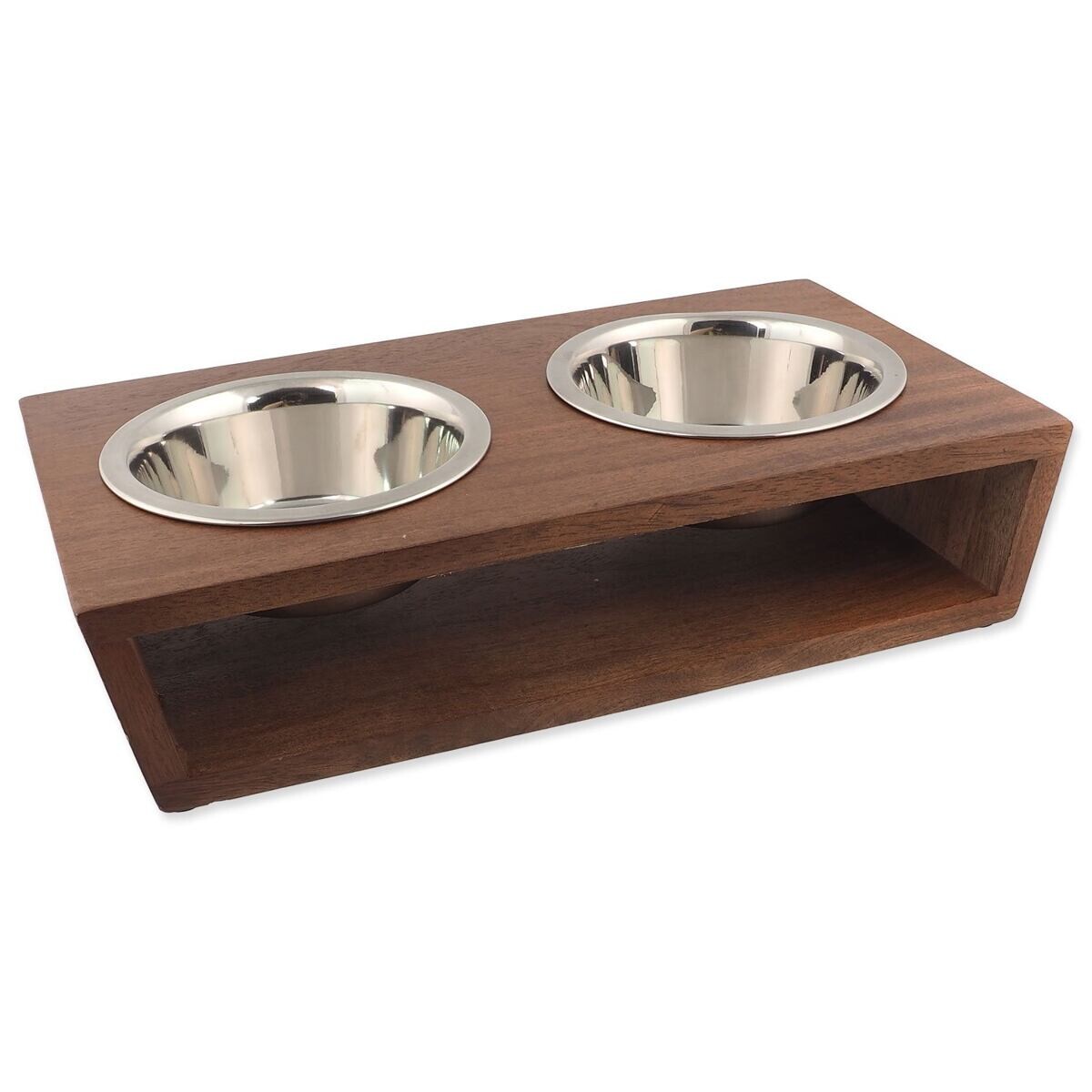 Misky Dog Fantasy nerez s dřevěným stojánkem 2x400ml