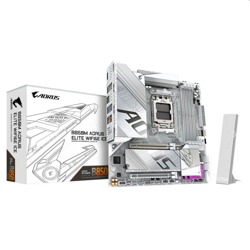 Gigabyte AORUS B850M ELITE WIFI6E ICE, AMD B850, AM5, 4xDDR5, mATX B850M A ELT WF6E ICE