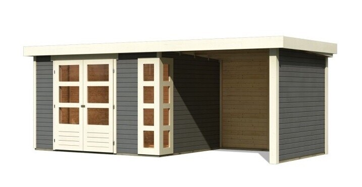 Drevený záhradný domček KERKO 5 s prístavkom 240 Lanitplast