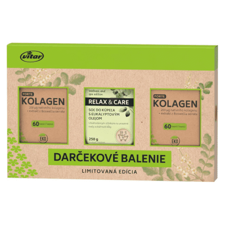 VITAR Eko kolagén box kolagén forte + darček soľ do kúpeľa set
