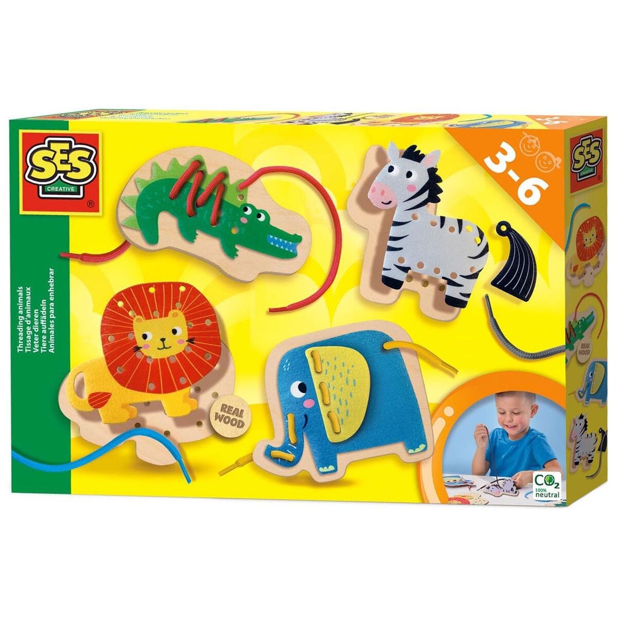 Alltoys Kreatívna navliekačka sada - Džungľa so zvieratkami